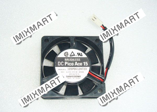 SANYO DENKI 109P0612H723 DC12V 0.09A 6015 6CM 60MM 60X60X15MM 2pin Cooling Fan