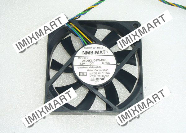 NMB-MAT 2806KL-04W-B86 C03 DC12V 0.65A 7015 7CM 70MM 70X70X15MM 4pin Cooling Fan