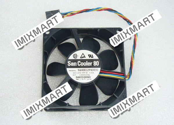 SANYO DENKI 9AH0812P4D031 DC12V 0.12A 8025 8CM 80MM 80X80X25MM 5pin Cooling Fan