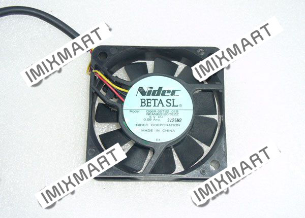 Nidec D06R-05TS2 01B DC5V 0.09A 6015 6CM 60MM 60X60X15MM 3pin 3wire Cooling Fan