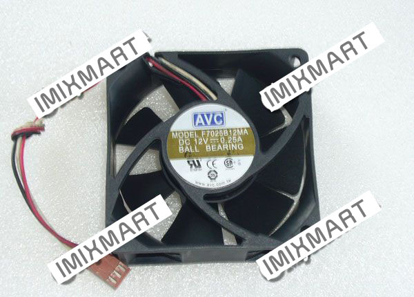AVC F7025B12MA DC12V 0.25A 7025 7CM 70MM 70X70X25MM 3pin Cooling Fan