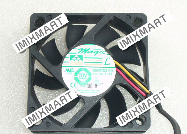 Protechnic MGT6012LB-015 DC12V 0.12A 6015 6CM 60MM 60X60X15MM 3pin Cooling Fan