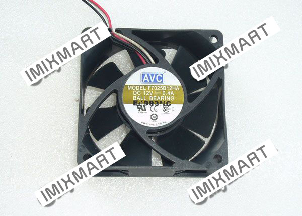 AVC F7025B12HA DC12V 0.4A 7025 7CM 70MM 70X70X25MM 3pin Cooling Fan
