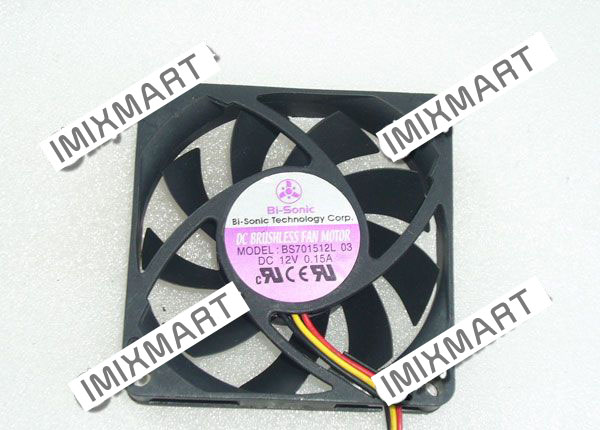 Bi-Sonic BS701512L 03 DC12V 0.15A 7015 7CM 70MM 70X70X15MM 3pin Cooling Fan