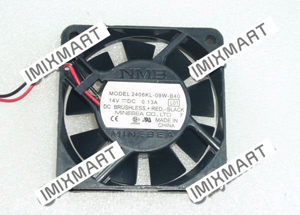 NMB 2406kl-09W-B40 L01 DC14V 0.13A 6015 6CM 60MM 60X60X15MM 2wire Cooling Fan
