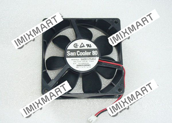 SANYO DENKI 9A0812S402 DC12V 0.18A 8025 8CM 80MM 80X80X25MM 2pin Cooling Fan