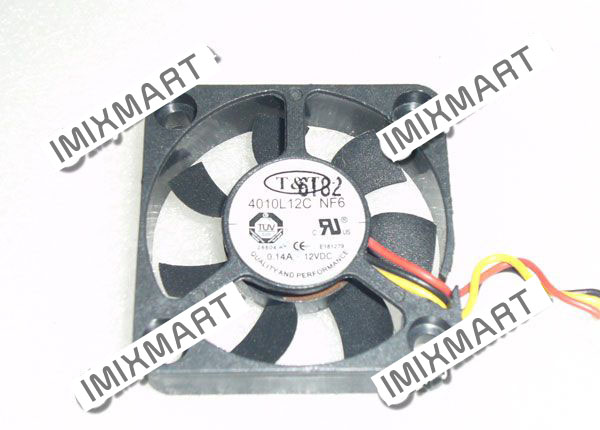 T&T 4010L12C NF6 DC12V 0.14A 4010 4CM 40mm 40x40x10mm 3Pin Cooling Fan