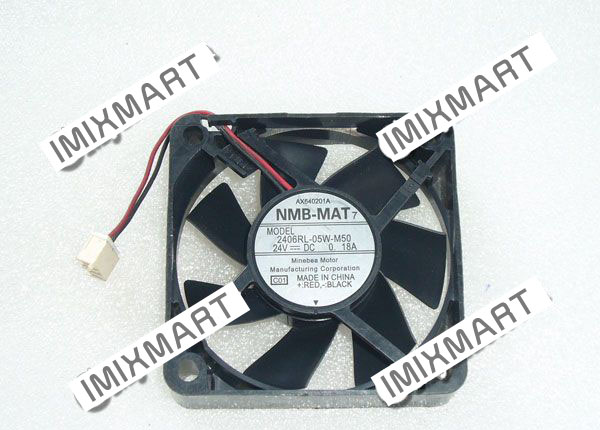 NMB-MAT 2406RL-05W-M50 C01 DC24V 0.18A 6015 6CM 60MM 60X60X15MM 2pin Cooling Fan