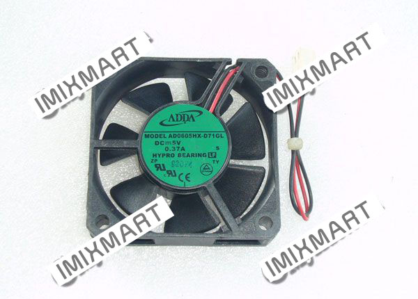 ADDA AD0605HX-D71GL DC5V 0.37A 6015 6cm 60mm 60x60x15mm 2pin Cooling Fan
