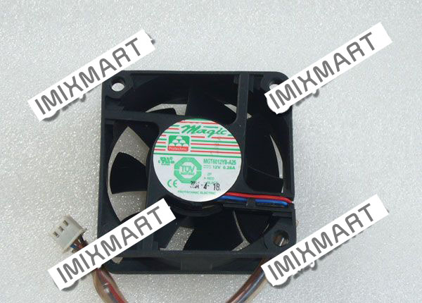 Protechnic MGT6012YB-A25 DC12V 0.26A 6025 6CM 60MM 60X60X25MM 3pin Cooling Fan