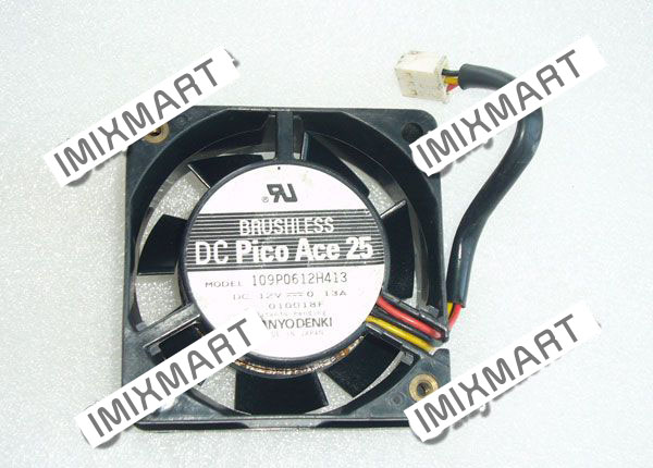 SANYO DENKI 109P0612H413 DC12V 0.13A 6025 6CM 60MM 60X60X25MM 3pin Cooling Fan
