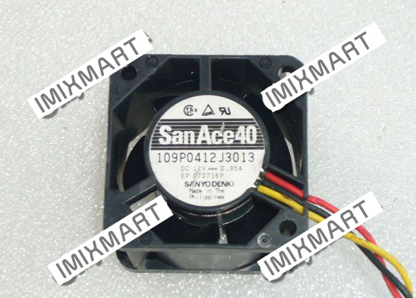Sanyo Denki 109P0412J3013 DC12V 0.35A 4028 4CM 40MM 40X40X28MM 3pin Cooling Fan