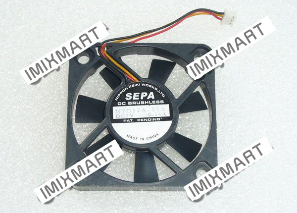 SEPA MFD52A-05A DC5V 0.14A 5210 5.2cm 52mm 52x52x10mm 3pin Cooling Fan