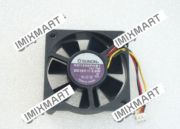 SUNON KD1206PHB1(2).TM DC12V 2.6W 6015 6CM 60MM 60X60X15MM 3pin Cooling Fan
