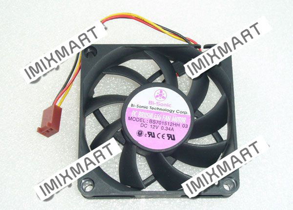 Bi-Sonic BS701512HH 03 DC12V 0.34A 7015 7CM 70MM 70X70X15MM 3pin Cooling Fan