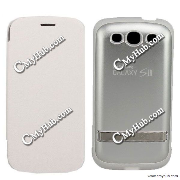 Backup Battery 3200mAh Charger Leather Cover Case Stand Samsung Galaxy S3 i9300