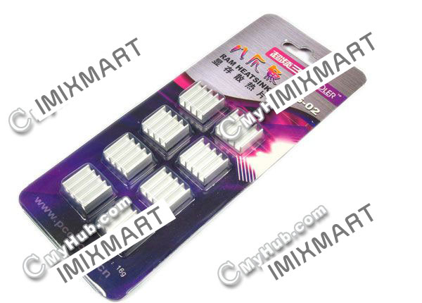 Aluminium RAM Heatsinks (Set of 8) 18 x 13 x 5 mm PC Cooler RHS-02