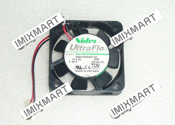 Nidec U40X12MS4Z7-51 K09 DC12V 0.05A 4010 40MM 40x40x10MM 2Pin Cooling Fan