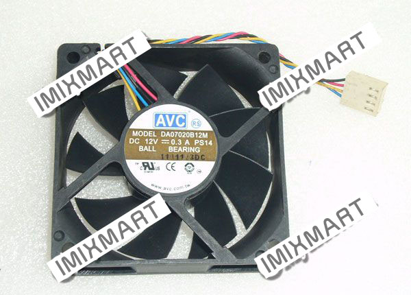 AVC DA07020B12M PS14 DC12V 0.3A 7020 7CM 70MM 70X70X20MM 4pin Cooling Fan