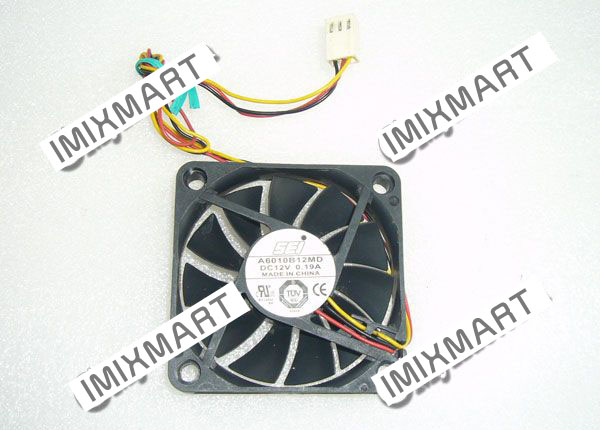 SEI A6010B12MD DC12V 0.19A 3pin 3wire 6010 6cm 60mm 60x60x10mm 3pin Cooling Fan