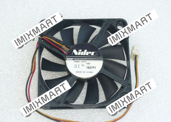 Nidec D06X-12TH 16B DC12V 0.19A 6010 6CM 60MM 60X60X10MM 3pin Cooling Fan
