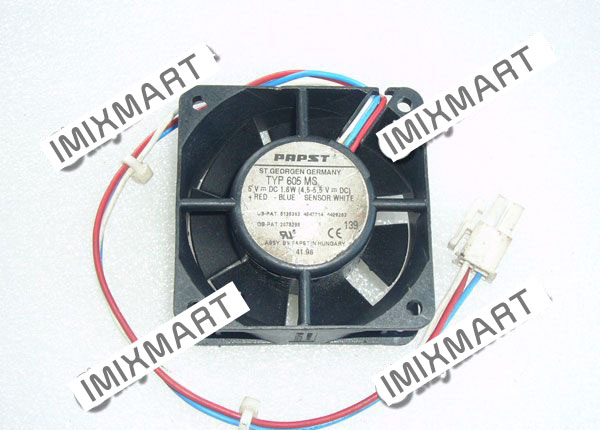 papst TYP 605MS DC5V 1.6W 6025 6cm 60mm 60x60x25mm 4pin 3wire Cooling Fan