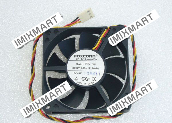 Foxconn PV761DH1 DC12V 0.28A 7015 7CM 70MM 70X70X15MM 3pin Cooling Fan