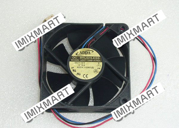 ADDA AD0712MB-A76GL DC12V 0.16A 7025 7CM 70MM 70X70X25MM 3pin Cooling Fan