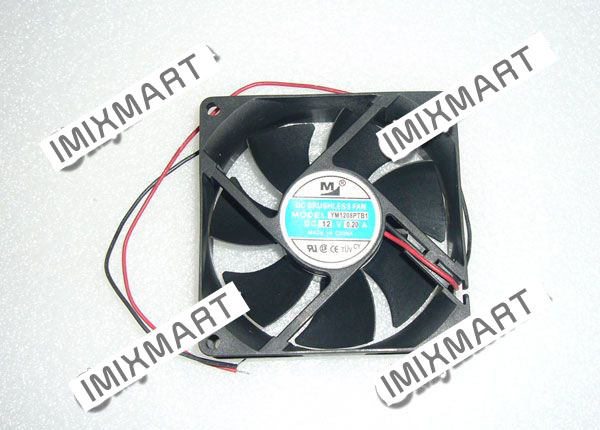 DC12V 0.20A YM1208PTB1 8025 8CM Server Cooling Fan 80x80x25mm 2Wire
