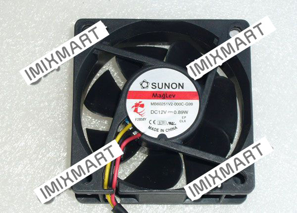 SUNON MB60251V2-000C-G99 DC12V 0.89W 6025 6CM 60MM 60X60X25MM 3pin Cooling Fan