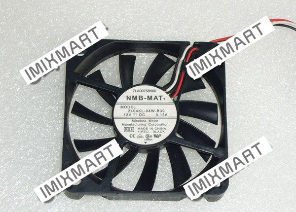 NMB-MAT 2402KL-04W-B39 DC12V 0.13A 6010 6CM 60MM 60X60X10MM 3pin Cooling Fan