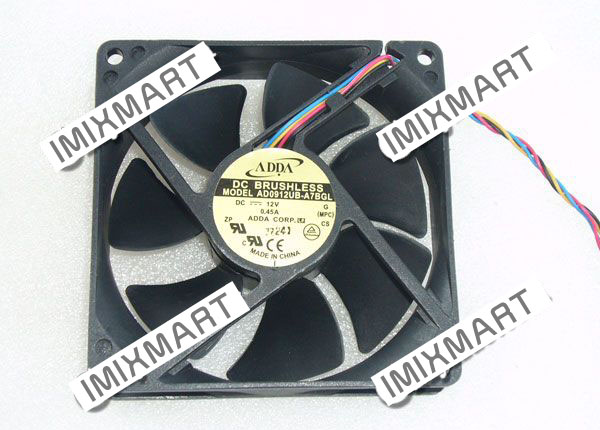 ADDA AD0912UB-A7BGL DC12V 0.45A 9025 9CM 90MM 90X90X25MM 4pin Cooling Fan