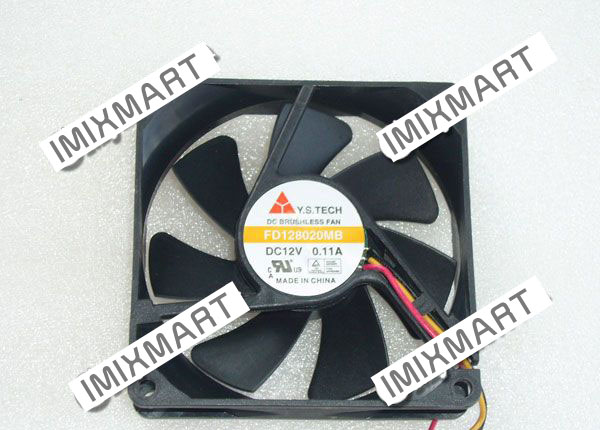 Y.S.TECH FD128020MB DC12V 0.11A 8020 8CM 80MM 80X80X20MM 3pin Cooling Fan