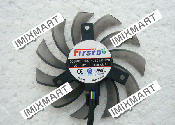 Firstd FD7010H12S Graphic Card Cooling Fan DC12V 0.35AMP 40mm 75x75x10mm