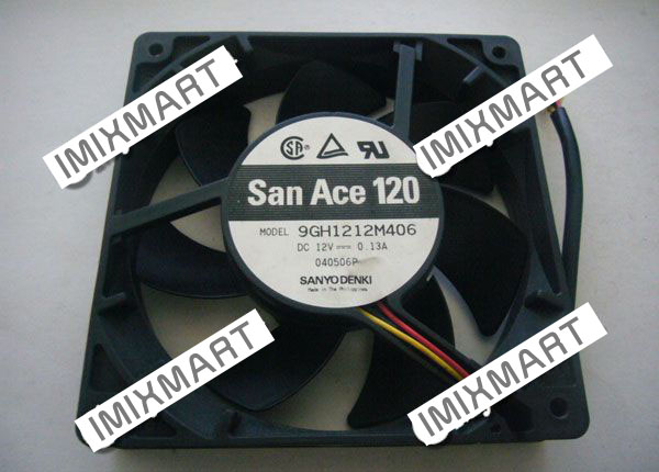 Sanyo Denki 9GH1212M406 San Ace 120 Fan 040506P 120x120x25mm