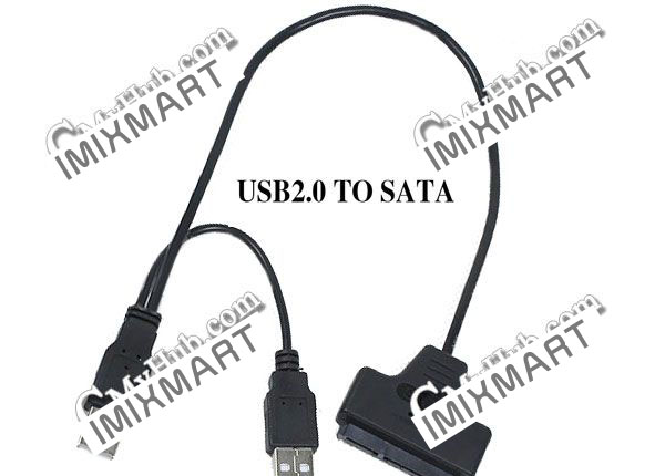 USB 2.0 to 2.5" 7+15p SATA II HDD/SSD Adapter