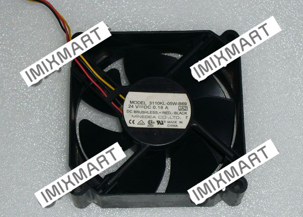 NMB 3110KL-05W-B69 JA2 8025 8CM 80x80x25mm DC24V 0.18A 3Pin Cooling Fan