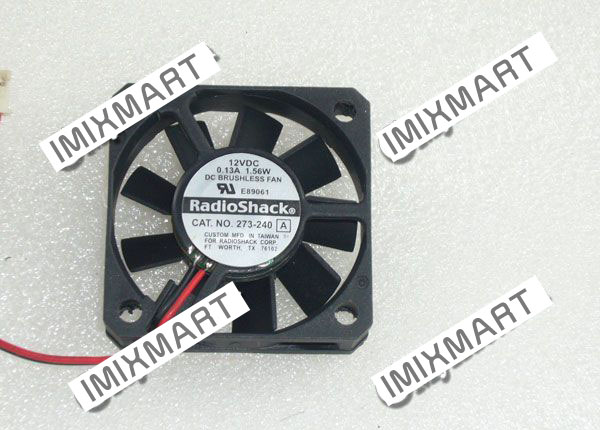 RadioShack CAT.NO.273-240 DC12V 0.13A 1.56W 4010 4CM 40MM 40X40X10MM 2pin Cooling Fan