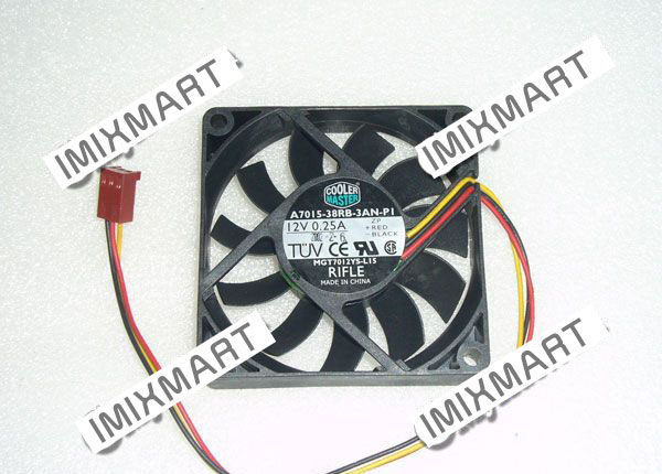 Cooler Master A7015-38RB-3AN-PI DC12V 0.25A 7015 7CM 70MM 70X70X15MM 3pin Cooling Fan