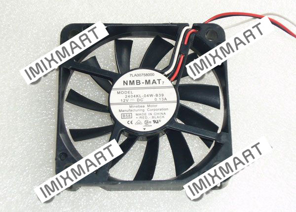NMB-MAT 2404KL-04W-B39 B58 DC12V 0.13A 6010 6CM 60MM 60X60X10MM 3pin Cooling Fan
