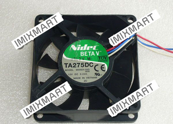 Nidec TA275DC M35624-58G DC12V 0.22A 7025 7CM 70MM 70X70X25MM 3pin Cooling Fan