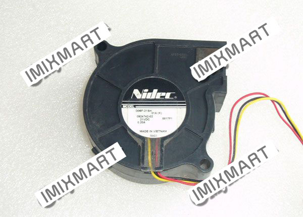 NIDEC D06F-21SH 01A(K) 21VDC 0.20A 6025 6CM 60MM 60X60X25MM 3pin Cooling Fan