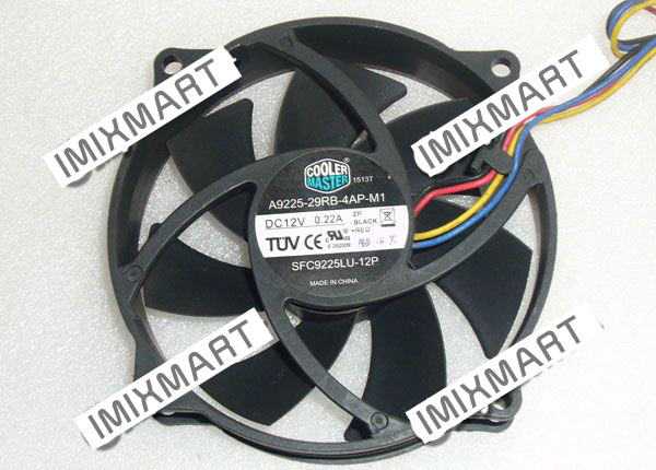 Cooler Master A9225-29RB-4AP-M1 SFC9225LU-12P DC12V 0.22A Cooling Fan