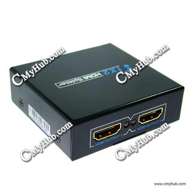 HDMI 1x2 1 way 1080P 3D Splitter Amplifier 1 in 2 out for Dual Dispaly