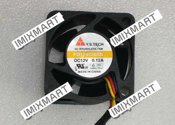 Y.S.TECH FD124020EB DC12V 0.12A 4020 40mm 4CM 40x40x20mm 3Pin Cooling Fan