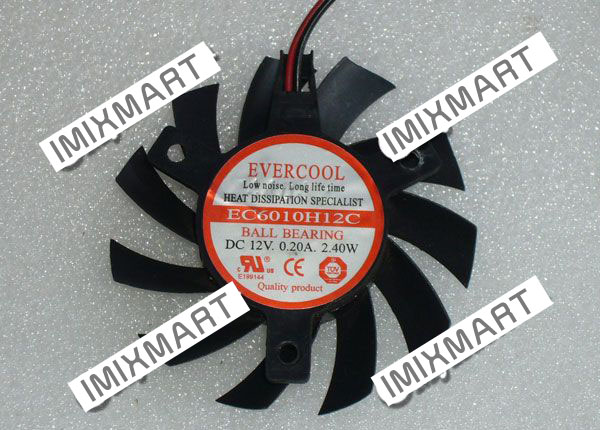 EVERCOOL EC6010H12C DC12V 0.20A 2.40W XFX Graphic Card Cooling Fan