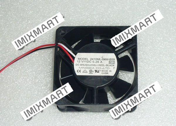 NMB 2410ML-04W-B59 M12 DC12V 0.26A 6CM 6020 60x60x25mm Cooling Fan