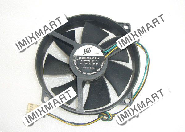 BRUSHLESS DC FAN EFB-09E12H-P DC12V 0.32A 9525 95X95X25MM 4pin Cooling Fan