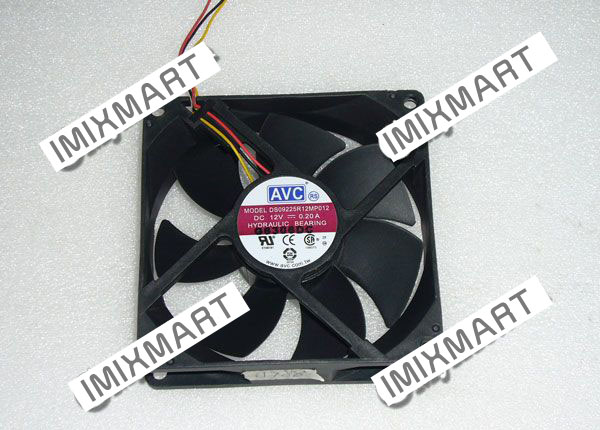 AVC DS09225R12MP012 DC12V 0.20A 92MM 92x92x25mm 3Pin HYDRAULIC BEARING Cooling Fan