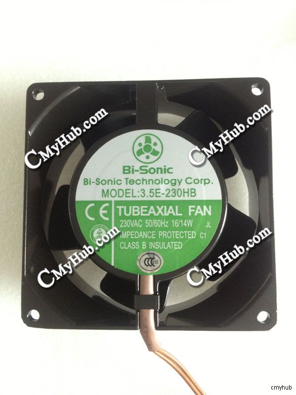Bi-Sonic 3.5E-230HB 230VAC 50/60HZ 16/14W TUBEAXIAL 2Pin 9238 92x92x38mm Cooling Fan